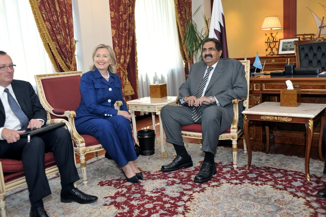 Secretary of State Clinton meets with Qatari Emir Hamad bin Khalifa Al Thani, 21 September 2010