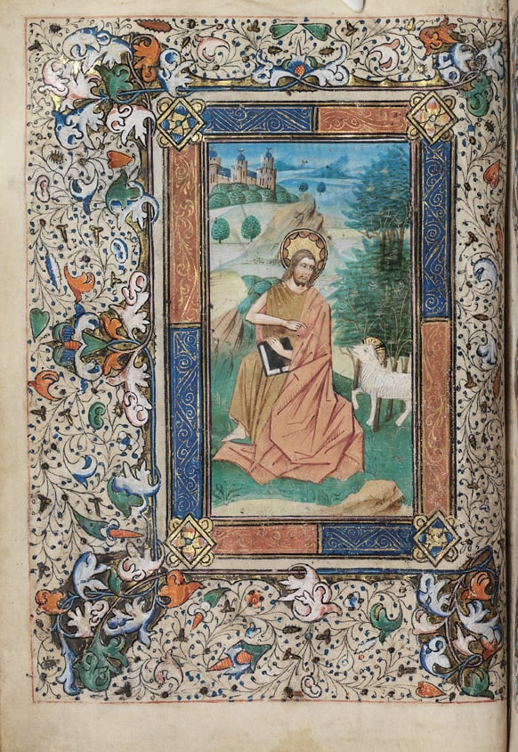 St John the Baptist, from a medieval book of hours