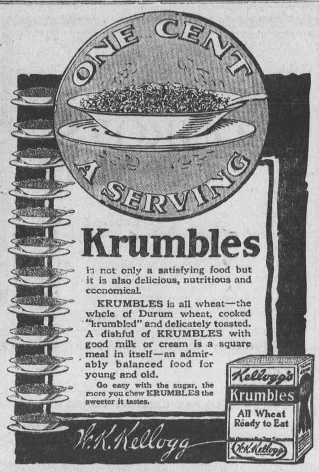 1917 advertisement for Krumbles