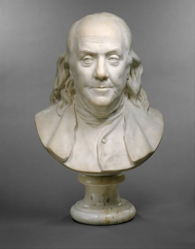 A bust of Franklin by Jean-Antoine Houdon, 1778