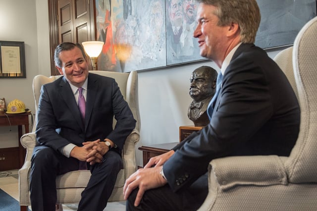Ted Cruz and Judge Brett Kavanaugh in July 2018