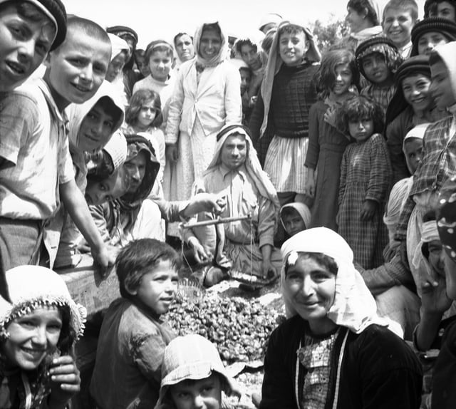 Alawites celebrating at a festival in Baniyas, Syria during World War II.