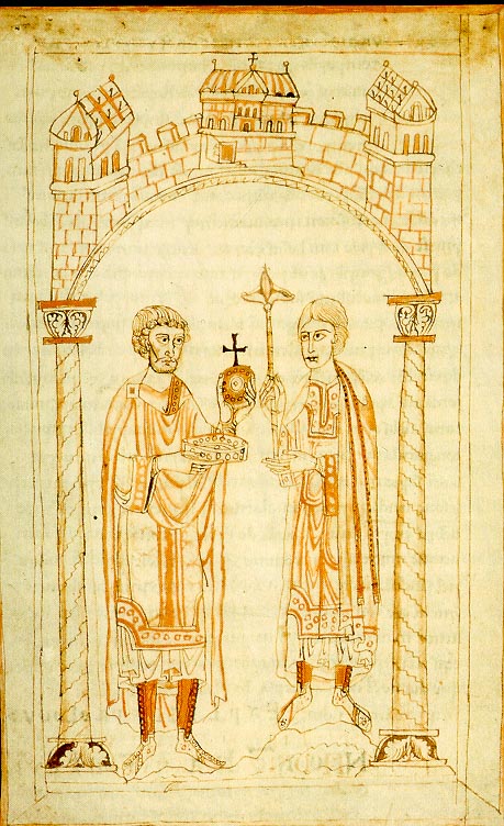 The abdication of Henry IV in favour of Henry V, from the Chronicle of Ekkehard von Aura