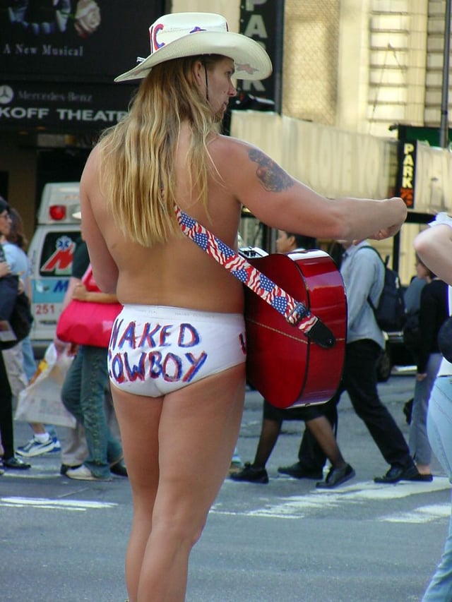The "Naked Cowboy" – who is not actually naked – has been a fixture on Times Square for decades.