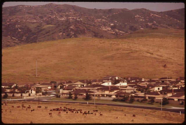 Suburban development in Irvine Ranch in 1975