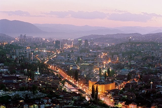 Sarajevo at twilight