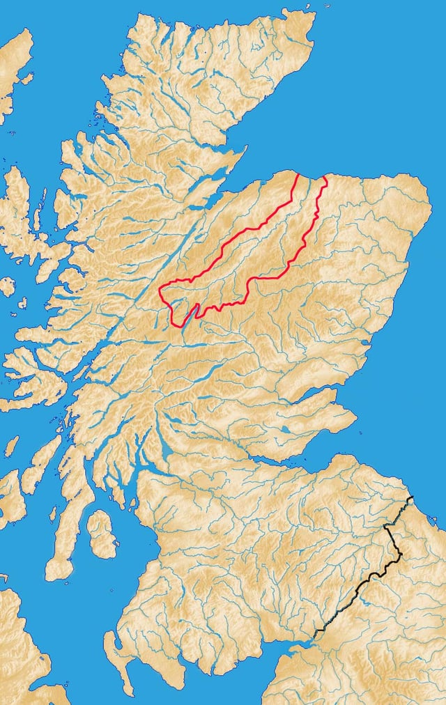 Catchment of the River Spey within Scotland.