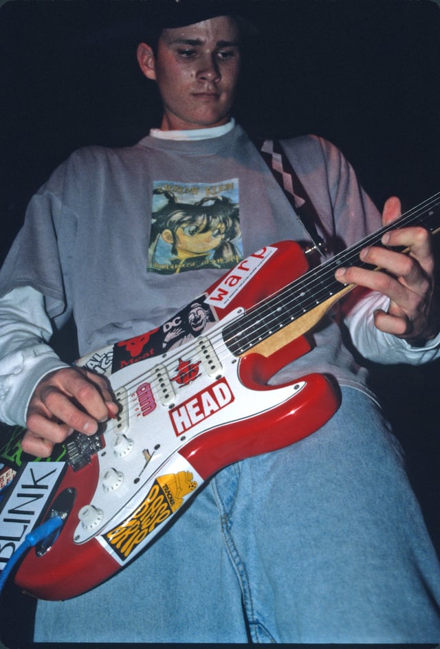 Tom Delonge performing at an early Blink-182 show