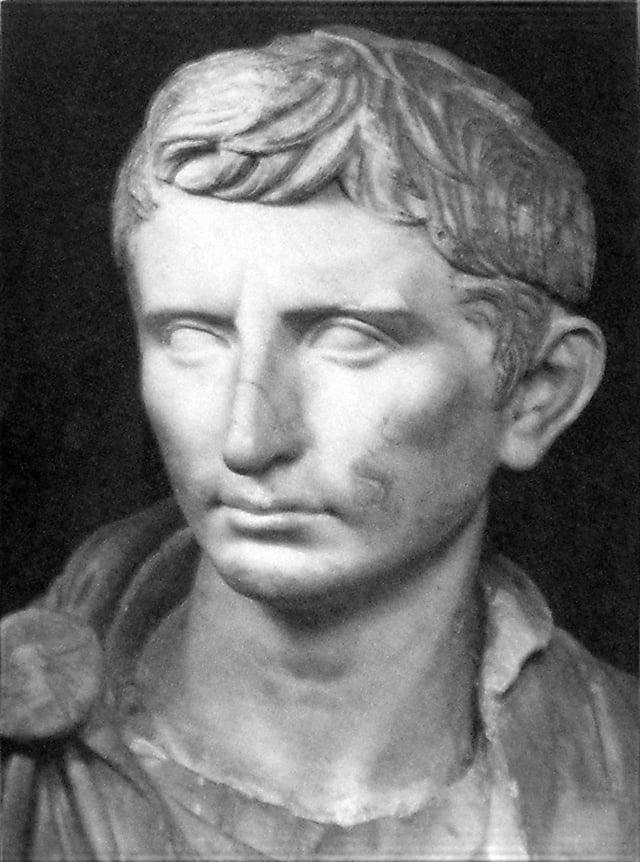 A reconstructed statue of Augustus as a younger Octavian, dated ca. 30 BC