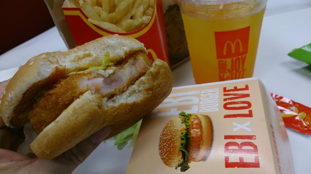 A McDonald's Ebi Feast meal sold at branches in Singapore, November 2013. McDonald's is known for tailoring its menus in different markets to cater to local tastes
