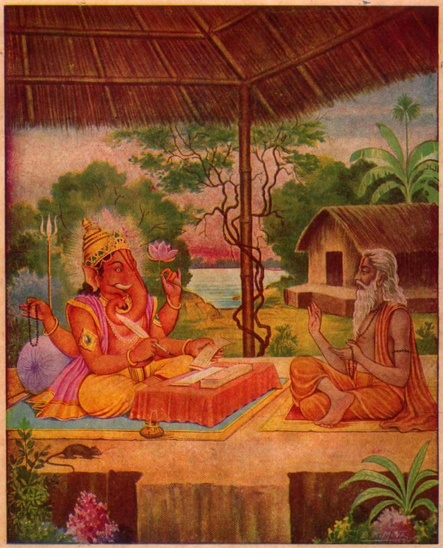 Ganesha writing the Mahabharata
