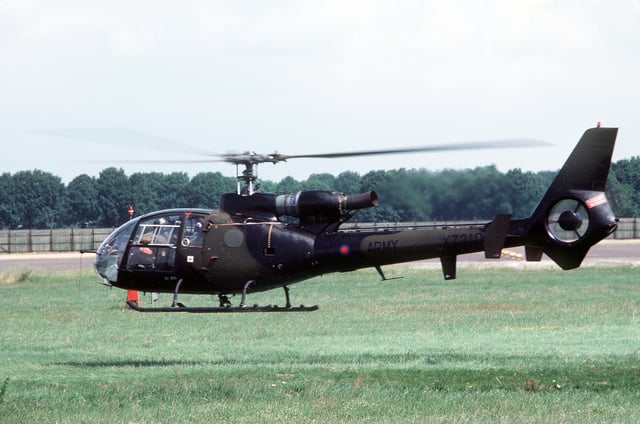 A British Army Westland Gazelle AH.1, 1983.