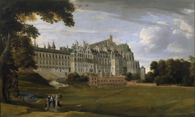The Palace of Coudenberg from a 17th-century painting. Brussels served as the Imperial capital of Charles V in the Holy Roman Empire.