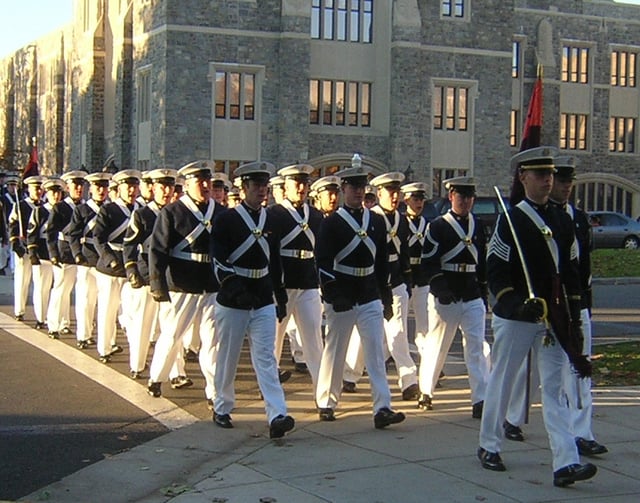Virginia Tech Corps of Cadets marching