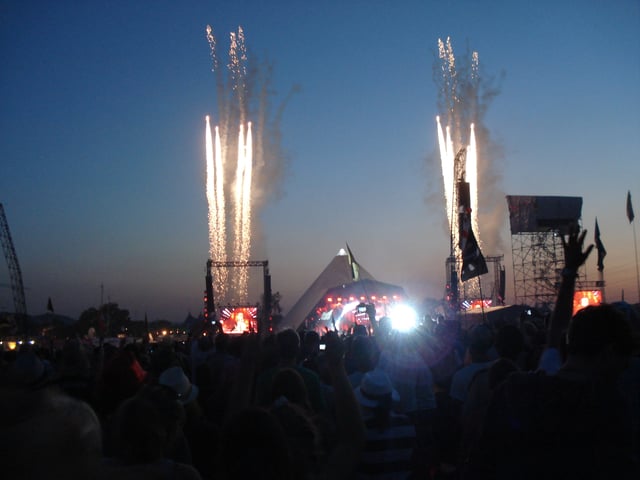 Beyoncé performing during Glastonbury Festival in 2011