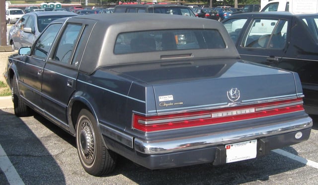 The 1990s Chrysler Imperial featured full-width taillights