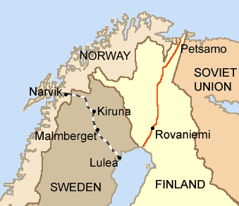 Franco-British support was offered on the condition their forces could pass freely from Narvik through neutral Norway and Sweden instead of the difficult passage through Soviet-occupied Petsamo