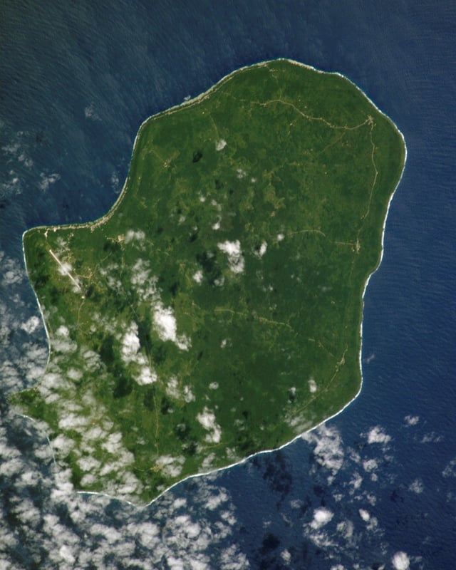 Satellite image of Niue in the Pacific Ocean
