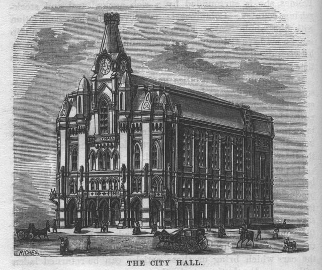 Old City Hall, completed in 1872 and burned in 1921