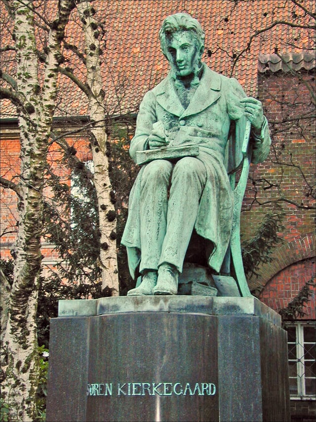 The Søren Kierkegaard Statue in the Royal Library Garden in Copenhagen