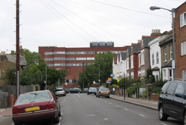Hospital buildings in Tooting, 2015