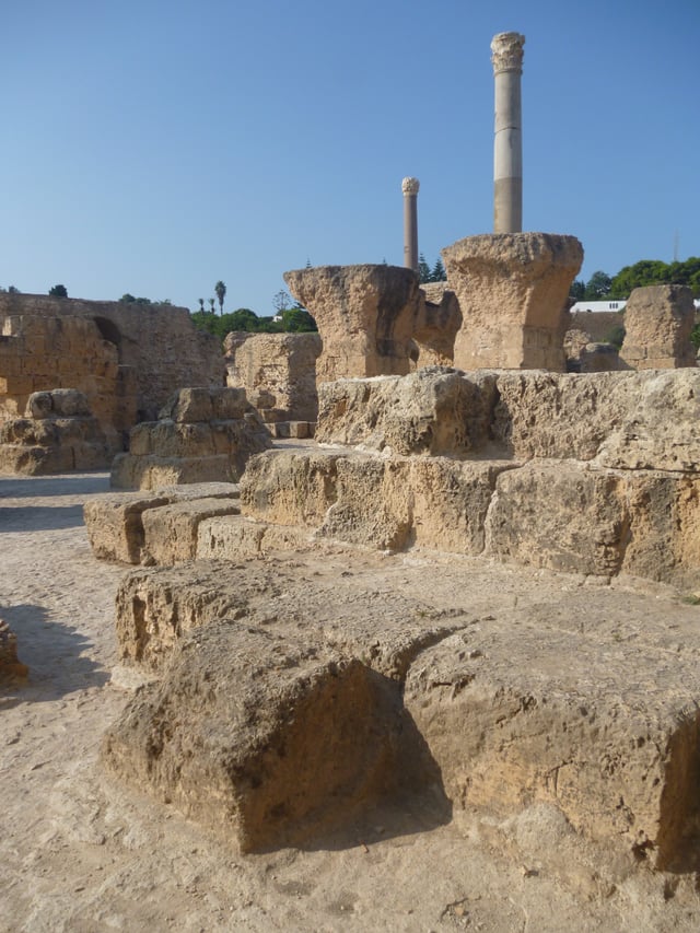 View of two columns at Carthage