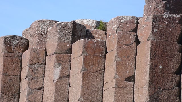 Red basaltic prisms