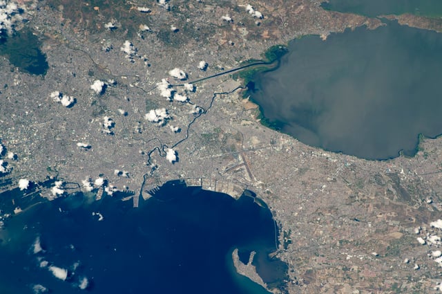 ISS photo of Manila (just left of center) and surrounding cities