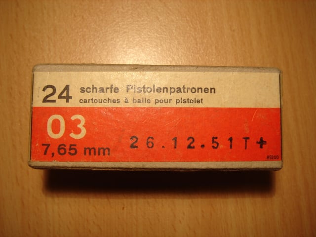 Swiss Army 7.65mm Parabellum last batch