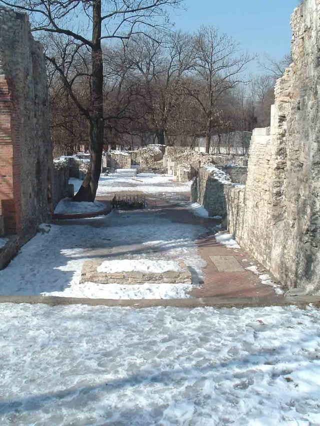 Ruins of the Dominican Monastery of the Blessed Virgin on Rabbits' Island (Margaret Island, Budapest) where the peace treaty ending the civil war between Béla and his son, Stephen was signed on 23 March 1266