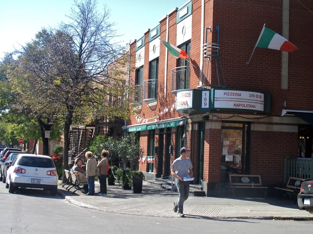 View of Montreal's Little Italy. Italian is the third-most spoken language in Montreal.