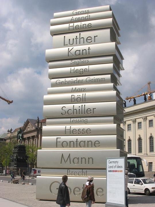 "Modern Book Printing" sculpture, commemorating Gutenberg's invention on the occasion of the 2006 World Cup in Germany
