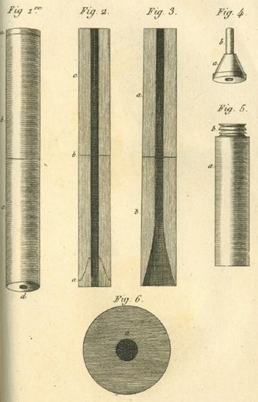 The first drawing of a stethoscope, 1819