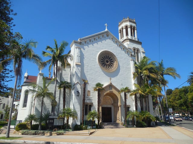 Our Lady of Sorrows Church across from Alameda Park