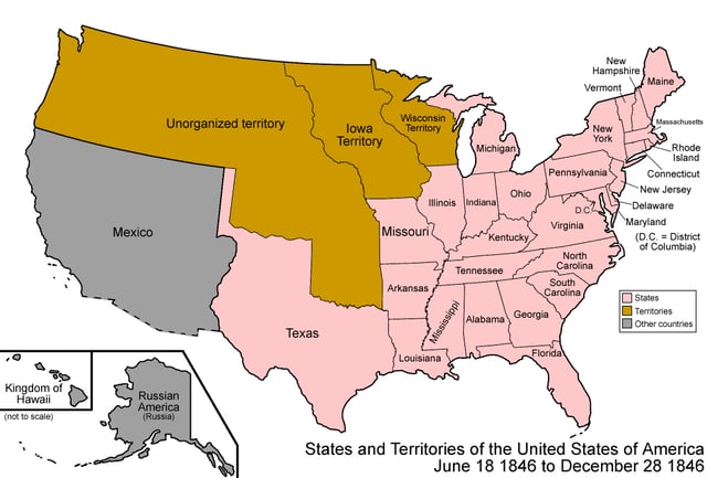 An enlargeable map of the United States after the Oregon Treaty of 1846