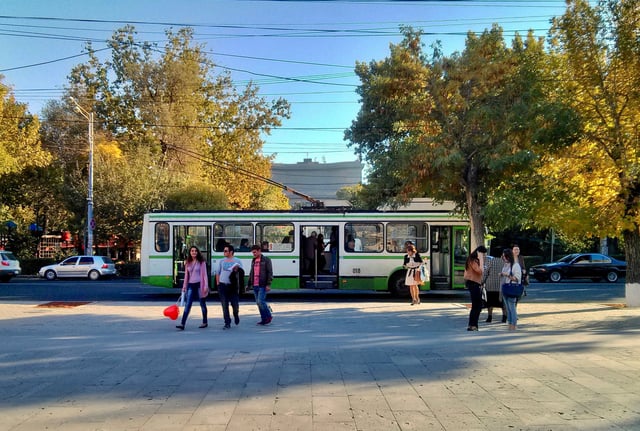 A trolleybus in Yerevan