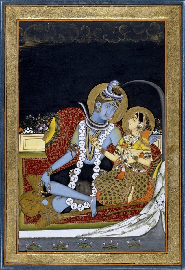 Shiva with Parvati.