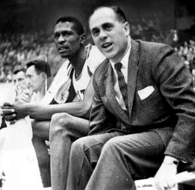 Bill Russell and Red Auerbach of the Boston Celtics.