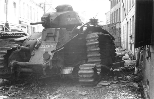 French Char B1 tank destroyed in 1940