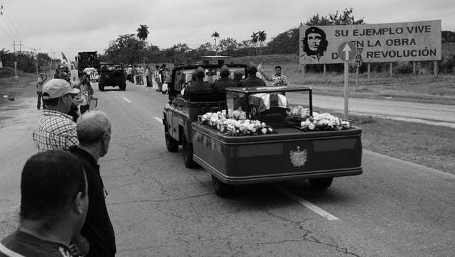 Fidel Castro's funeral procession passing through Sancti Spíritus Province, Cuba