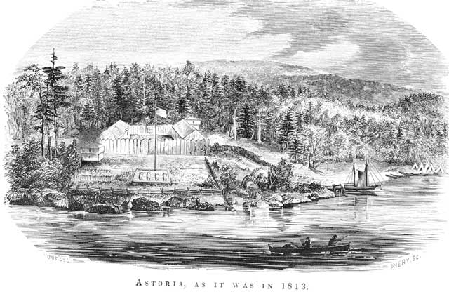Fort Astoria, as established by John Jacob Astor in 1813