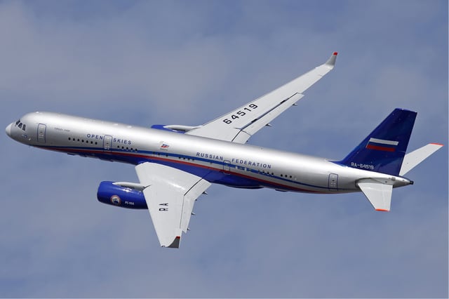 Russian Air Force Tu-214ON in flight.
