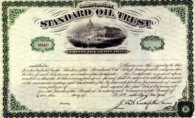 Standard Oil Trust Certificate 1896