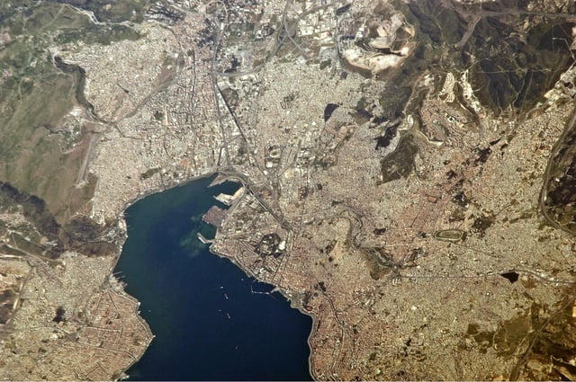 Astronaut photograph highlighting the modern urban landscape of İzmir