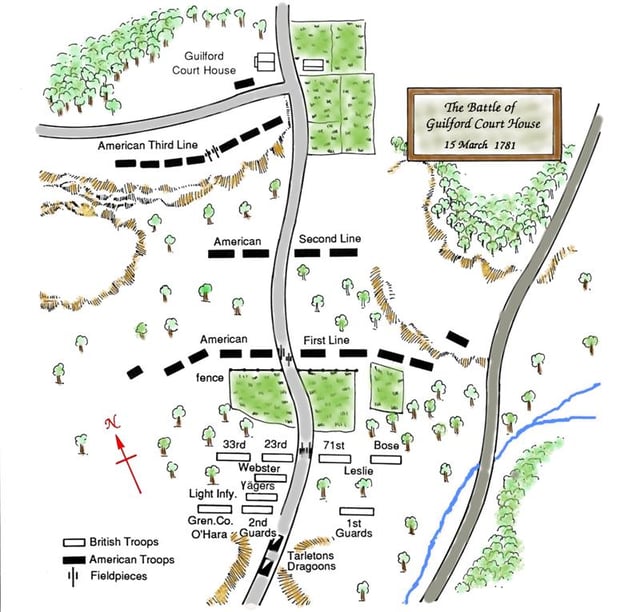 Map of the Guilford Court House Battleground