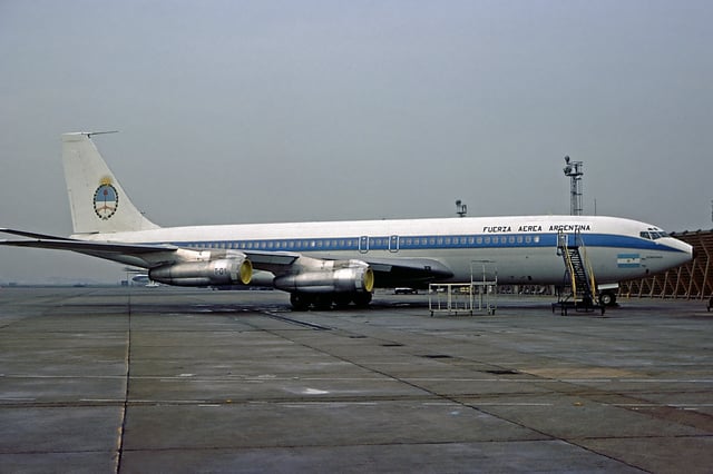 Boeing 707 Tango 01 at Heathrow, UK, December 1976