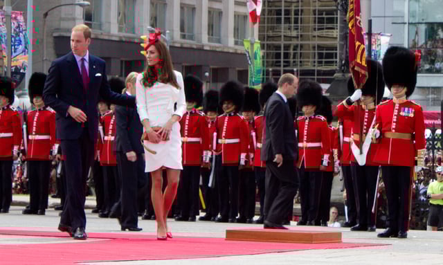 The Duke and Duchess of Cambridge at the official Canada Day celebration in Ottawa, 2011, during their first tour outside the United Kingdom.