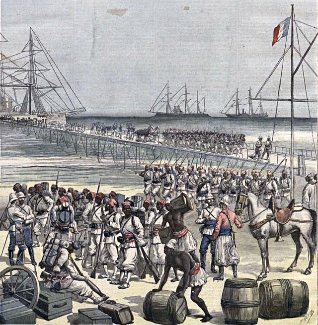 French colonial troops, led by Colonel Alfred-Amédée Dodds, a Senegalese mulatto, conquered and annexed Dahomey in 1894.