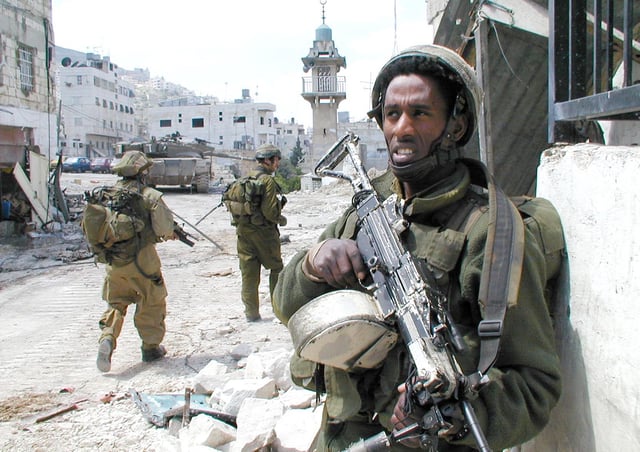 Israeli soldiers during the Battle of Nablus