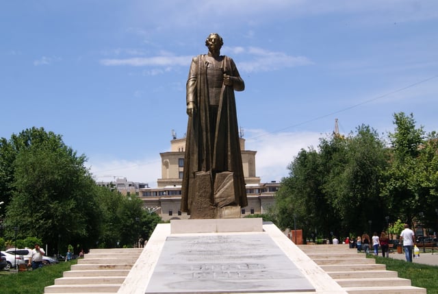 The monumental statue of the Armenian nationalist figure Garegin Nzhdeh at central Yerevan